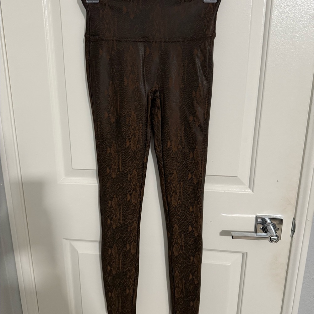 SPANX Brown Snakeskin Leggings